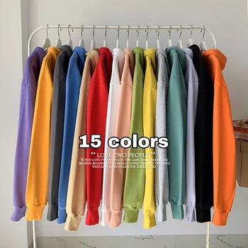 2021 Moške Bombaž Ohlapna Oblačila Puloverju Barva Hooded Hoodies 15 Barve Priložnostne Prevelik Sweatshirts Tovor Žep Coats  5