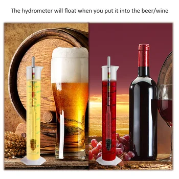3 Obsega Hydrometer Kar Trojno Obsega hydrometer &250ML Valju Testiranje za pivo in vino,domača piva  1