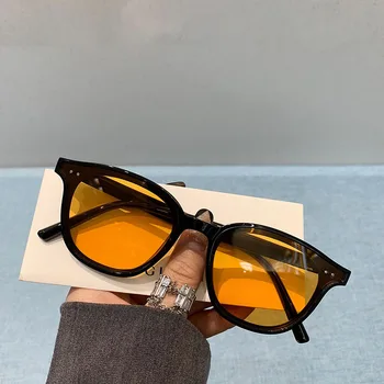 Blagovne znamke Oblikovalec 2021 nova sončna Očala, Žensk, moških Luksuzni Plastična Očala za Sonce, Classic, Retro unisex square sončna očala rumene leče  5