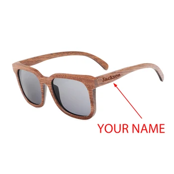 BOBO PTICA Lesene sončna Očala Moških BambooBlack Oreh Polarizirana UV ProtectionCustmoize engrave Očala sončna Očala v Leseni Darilni Škatli  5
