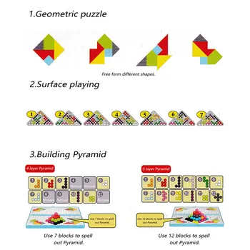 IQ Puzzle za Otroke Razvoj Inteligence Začetku Izobraževalne Sestavljanke Magic Biseri Boxed Gradnjo Piramide Barva Oblika  5