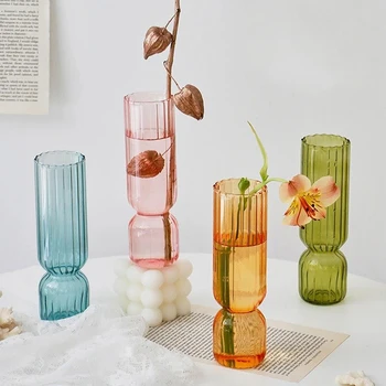 Nordijska Steklena Vaza Majhne Steklene Vaze, Cvetlični Aranžma Dom Dekoracija Dodatna Oprema Moderna Dnevna Soba Stekleni Okraski  5