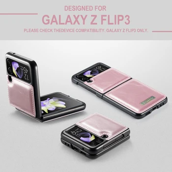 Padec Varstvo Slim Usnje Vgrajeno Ohišje za Samsung Galaxy Ž Flip 4 5 G Zflip3 medije flip4 Flip3 Flip 3 Anti-Scratch Mat Pokrov  5