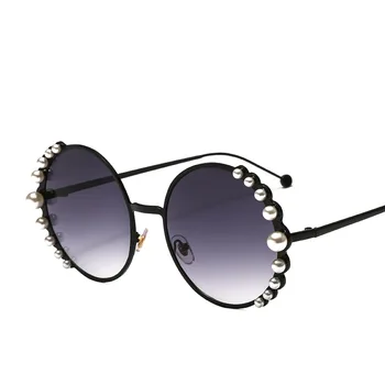 Pearl Okrogla Sončna Očala Ženske 2020 Elegantne Ovalne Vintage Sončna Očala Moških Luksuzne Blagovne Znamke Oblikovalec Krog Retro Sončna Očala  5