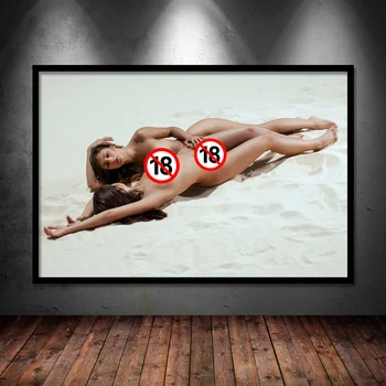 Seksi Dekleta Plaža Nudes Modeli Aldult Erotično, Plakati, Platna Natisne Wall Art Slike Brez Okvirja Za Dom Dnevna Soba Dekor  5
