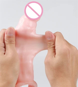 Visoko Elastična Silikonska Penis Extender Rokavi za enkratno uporabo Dildos Kondom Zamudo Izliv Dick Širitve Spolnih Igrač za Moške  4