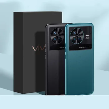 Za Vivo X80 Pro X80Pro Telefon Primeru Ultra-tanek Pravega Usnja Primeru Za vivoX80pro vivox80 Objektiv Polno Kritje Anti-sodijo Lupine  5