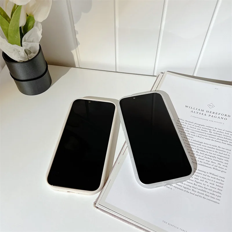Za iphone 11 12 13 Mini Pro Max 7 8 P, Xr X Xs Max Telefon Primeru Sladko Pregleden Bele Lupine Teksturo Silikonski Anti-padec Primeru 1074