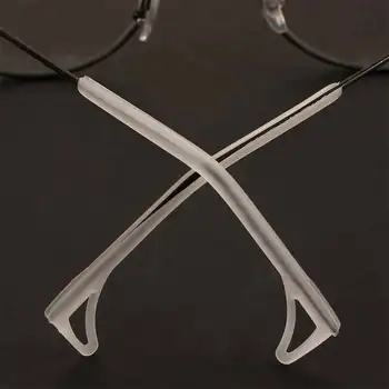 1 Par Očala, Anti-slip Kritje Črno Bele Mehke Silikonske Očala Kritje Noge Rokav Nosilec Slim Luknjo Eyeglass Dodatki  1