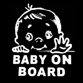 13.1*15,2 CM Lep Otrok BABY ON BOARD Varnost Prijavite Avto Nalepke In Nalepke Vinyl Avto Styling Črna/Srebrna C9-2319  1