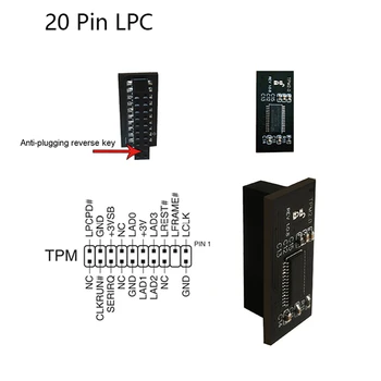 14Pin SPI / LPC 14Pin 18Pin 20Pin TPM2.0 zaščitni Modul Za ASROCK Tpm2 -SLI -S -SPI Trusted Platform  10