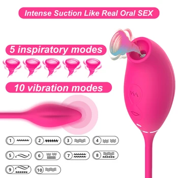15 Način Klitorisa Sesanju Vibrator Vagina Vibracijsko Jajce 2 v 1 G Spot Klitoris Stimulator Bradavičke Klitoris Bedak Sex Igrače Za Ženske  10