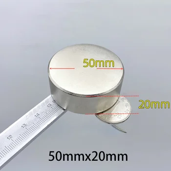 1PC 50x20mm Neodymium Magnetom 50 mm x 20 mm 35 NdFeB Krog Super Močan Močan Trajni Magnetni imanes Disk 50*20 mm  5