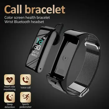 2-v-1 Smart Bluetooth Slušalke Zapestnica Srčni utrip Zdravja Spanja Spremljanje Športnih Watch Brezžične Slušalke Smartwatch Manžeta  10