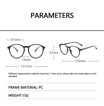 2022 Nov prihod Računalnik Očal Okvir Ženske Moški Anti Modra Svetloba Okrogle Očala Blokirajo Očala, Optično Spektakel Eyeglass  10