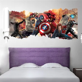 3D živo Avengers stenske nalepke za dnevno sobo, spalnica dekoracijo sten Marvel filmski plakat stenske nalepke za otroke sobe  5