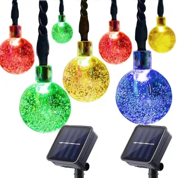 5M20LED Sončne Svetilke Kristalno Kroglo Niz LED Luči Flash Nepremočljiva Pravljice Garland Za Zunanji Vrt Božična Poroka Dekoracija  10