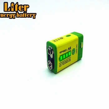 6F22 Micro USB 9V 1200mAh polnilna litij-ionska baterija za dima alarm brezžični mikrofon Kitara EQ Interkom Multimeter  10
