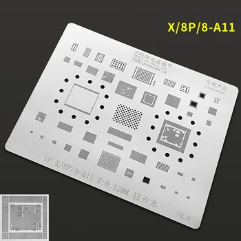 AMAOE 0.12 mm BGA šablona za iphone 6/6P/6S/7/8/X/XS/XSMAX/11/12/12mini/13/13promax A8-A15 Tin prilepite Reballing matrica predlogo  10