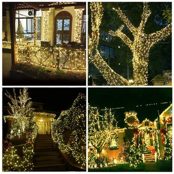 Božič na Prostem Božično Drevo Luči Led Niz Luči m 100 m 50 M 10M Luces Dekor Pravljice Luči Garland Poročni Dekoracijo, za Vrt  10