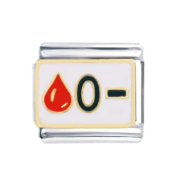 Composable povezave Klasičnih 9 mm zdravstveno opozorilo ID krvno skupino O - italijanski čar zapestnico fit Zoppini Nomiation  10