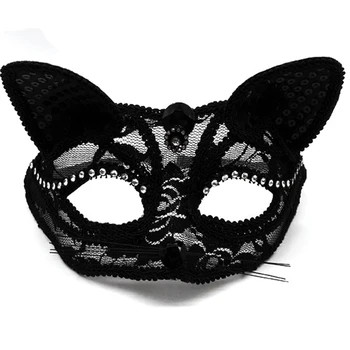 Halloween Cosplay Fox Masko Čipke Seksi Oči Masko Živali Masko, Pol Obraza, Erotično Čipke Mačka Masko Ženske Sex Igrače Za Nekaj Igro Enigma  0