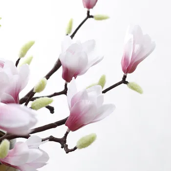 HQ 3D Magnolija Veje Umetno Cvetje Svile Ponaredek Cvet za Poroko Okrasite Dom Dekoracijo Stranka Pribor  10