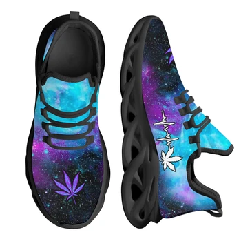 INSTANTARTS Galaxy Plevela Srce 420 Vzorec Ravno Čevlji za Ženske Zraka za Dihanje, Priložnostne Superge Priložnostne Čipke Platformo Zapatos  3