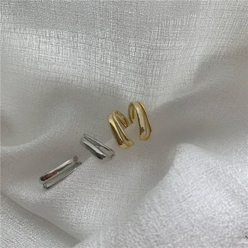 Japonski Preprost Kavljem Oblikovan Kovinsko Zlata, Srebrna Barva Ne Piercing Posnetek Uhani Za Ženske Čare Ne Prebodli Uho Nakit  5