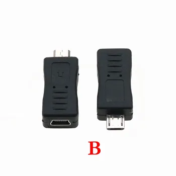JCD Univerzalni Micro USB Ženski Mini USB Moški Adapter Polnilec Adapter Pretvornik za Mobilne Telefone, MP3 Črna  3