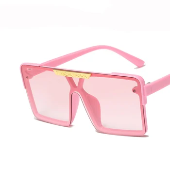 Klasičnih Kvadratnih sončna Očala Otrok Veliko Okvir Oblikovalec blagovne Znamke sončna Očala Dekleta Fant Odtenki Očala iz Enega kosa UV400 Oculos De Sol  5
