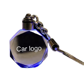 LED luči kristalno steklenico key ring ključe avtomobila logotip ključnih verige Toyota, Honda, Opel, Chevrolet sedež Volkswagen, Ford Kia Mazda Mitsubi  5