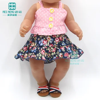 Lutka obleko za 43-45 cm baby novo rojen lutka in Ameriški lutka moda Modri predpasnik princesa obleko  10