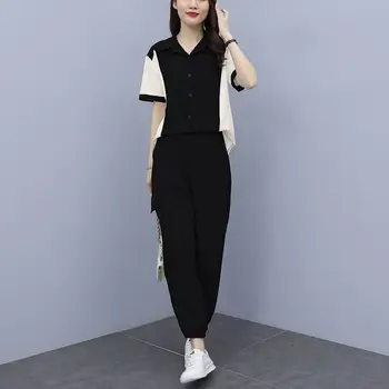 Moda Šifon ženska Majica Pomlad Barvno Ujemanje Dolg Rokav Polo Ovratnik Dno Bluzo Belo Srajco  5