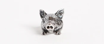 Najnovejši Navedene Ročno svinjsko Glavo Obroči Retro Živali Obroč srčkan Hišne Ljubitelje Ideja za Darilo  5
