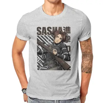 Napad na Titan Shingeki ne Kyojin Saša Bluzo T Shirt Letnik Gotika Visoke Kakovosti Tshirt Prevelik O-Vratu Moških Oblačil  10