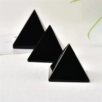 Naravni Obsidian Ročno Izrezljane Piramida Crystal Energy Healing Home Office Dekoracijo Obrti, Darila Mineralnih Degaussing  5