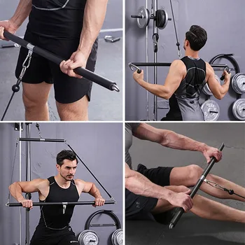Nastavljiv Fitnes Biceps, Triceps Nazaj Blaster Vrv LAT Pull Down Bar Kabel Pralni Prilogo Telovadnici Teža Vaja Dodatki  10