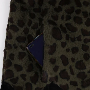 Nerazzurri Zimo Dolgo Toplo Leopard Tiskanja Puhasto Specializiranimi Za Umetno Krzno Plašč Ženske Stojalo Ovratnik Vzletno-Pristajalne Steze Oblikovalec Razkošje Korejski Moda 2021  10