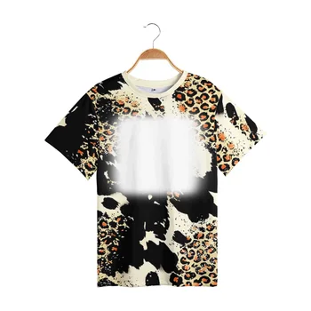 Novo Leopard Vzorec Tshirt Sublimacija Prazno Teep Vrhovi Svoboden Trend Kratek Rokav Vrhovi Za Toplotni Prenos Tiskanje  5