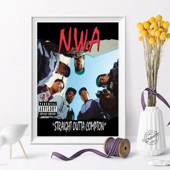 Nwa Plakat, Hip Hop Glasbe Je Pevka Star Rap Platno Stensko Slikarstvo V Slikah, Plakati Doma Dekor Darilo  5