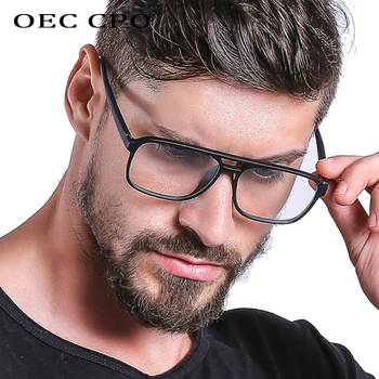 OEC CPO Anti Modra Svetloba Blokiranje Filter Zmanjšuje Digitalni Oči Seva Modni Moški Optični oči očal Okvir Jasno, Leče za Očala O407  10