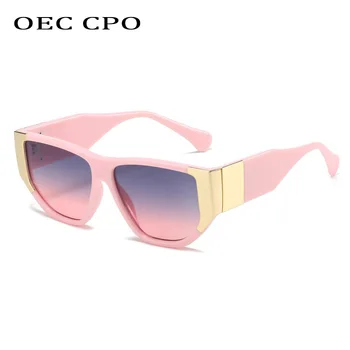 OEC CPO Moda Punk Kvadratnih sončna Očala Ženske blagovne Znamke Oblikovalec Gradient sončna Očala Ženske Letnik Odtenki Očala UV400 Oculos  5