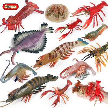 Oenux Ocean Živali, Igrače, Figurice Rake, Kozice Ciklus Rasti Sea Life Model figuric PVC Otroci Srčkan Zgodnje Izobraževanje Darilo  10