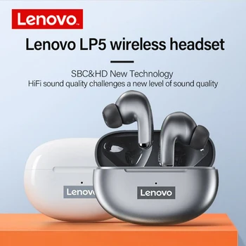 Original Lenovo LP5 TWS Bluetooth Slušalke 9D Stereo Vodotesno Brezžično Slušalko Bluetooth Slušalke Zmanjšanje Hrupa slušalke  5