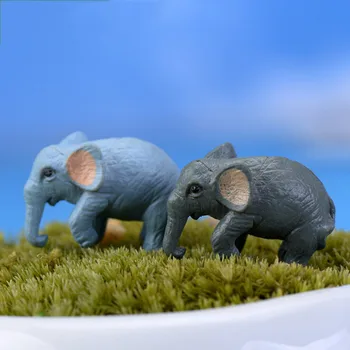 Pizies Vroče Prodaje 2PCS Mini Luštna Slona Živali Miniaturni Pravljice Vrt Dekoracija Lutka House Terarija Dekor Ornament Igrače  5