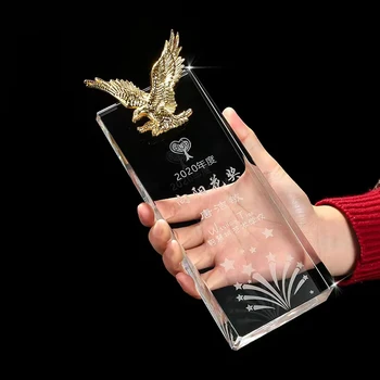 Po meri DIY Orel Model Kristalni Pokal Kip Stekla Obrti, Ornament Osebno Graviranje Nagrado Pokal trgovina s Spominki, Darila  10