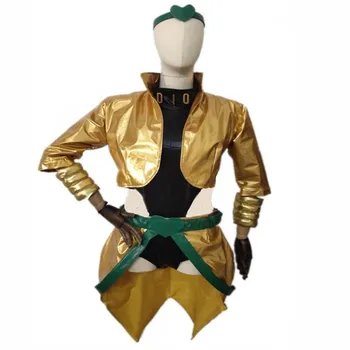 Po meri JoJo ' s Bizarre Adventure film Dio Brando Cosplay Kostum, rumeno zlato kostum Ženska Različica  10