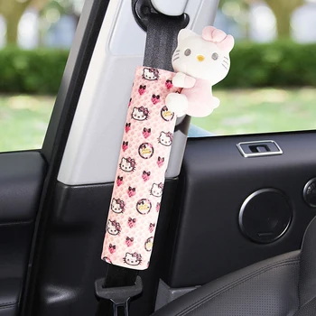 Risanka Pozdravljeni Kittys Avto varnostnega Pasu Kritje Cute Anime Univerzalni Auto varnostnega Pasu Rami Pad za Mladino Otroški Dodatki Notranjost  4
