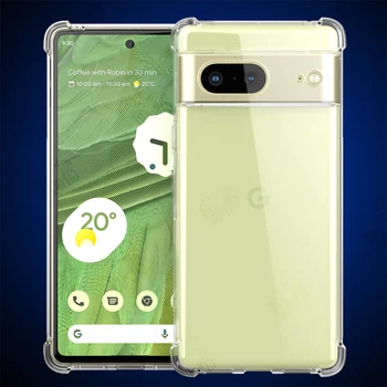 Shockproof Jasno Primeru Telefon Za Google Pixel 7 ＆ 6 Pro Mehko TPU Telefon Hrbtni Pokrovček Lupini Za Google Pixel 7 Pro Pribor  10